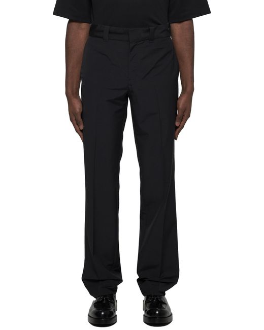Prada Blue Logo Detailed Tapered Leg Trousers for men