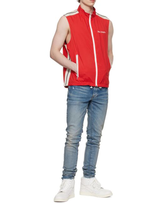 Palm Angels Red Logo Printed Vest for men