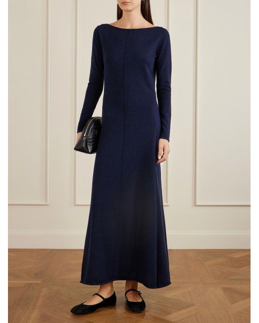 The Elder Statesman Blue Cashmere Long Dress