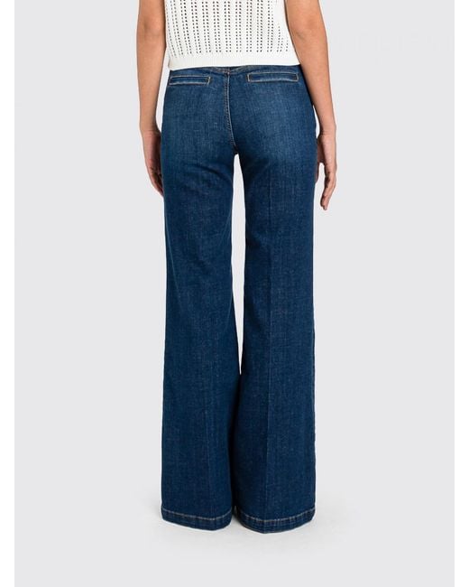 Twinset Blue Jeans With Stitching Details