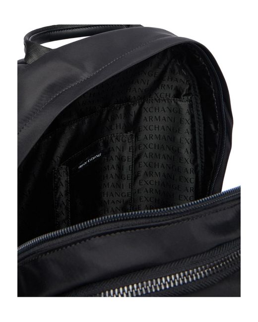 ARMANI EXCHANGE Black Zippered Backpack for men