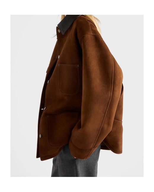 Prada Brown Long-Sleeved Button-Up Jacket
