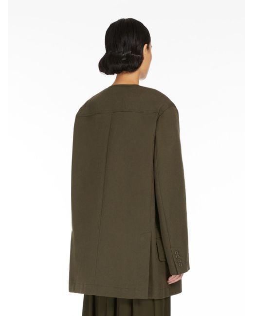 Max Mara Green Recital Buttoned Long-Sleeved Jacket