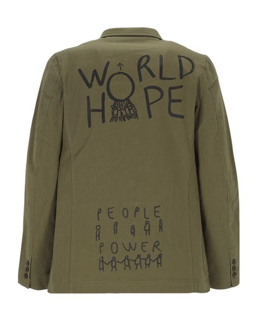 Comme des Garçons Green Long-Sleeved Suit Jacket for men