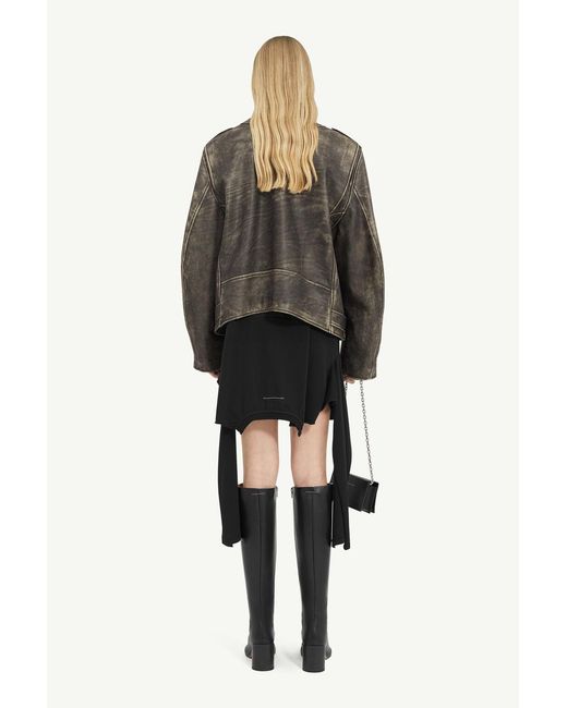MM6 by Maison Margiela Gray Distressed-Effect Belted Jacket