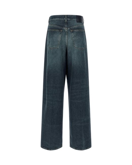 Haikure Blue Candy Pleat Detailed Wide-Leg Jeans