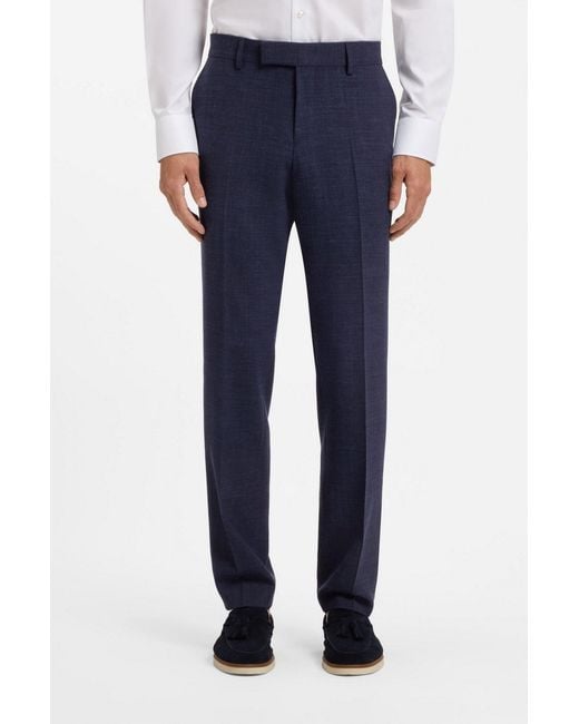 Boss Blue Belt Loop Casual Pants for men