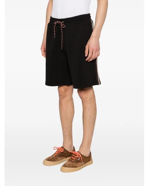 Moncler Black Logo Patch Drawstring Shorts for men