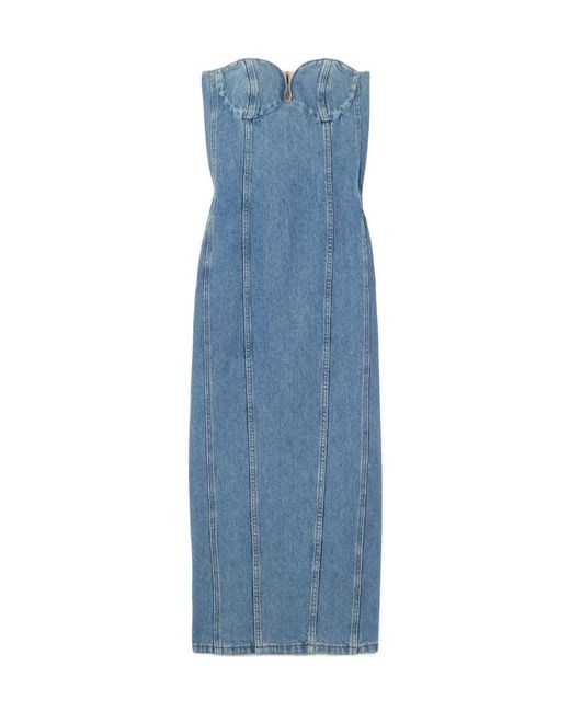 Magda Butrym Women's Blue Denim Mid-Length Dress Magda Butrym Women's Blue Denim Mid-Length Dress