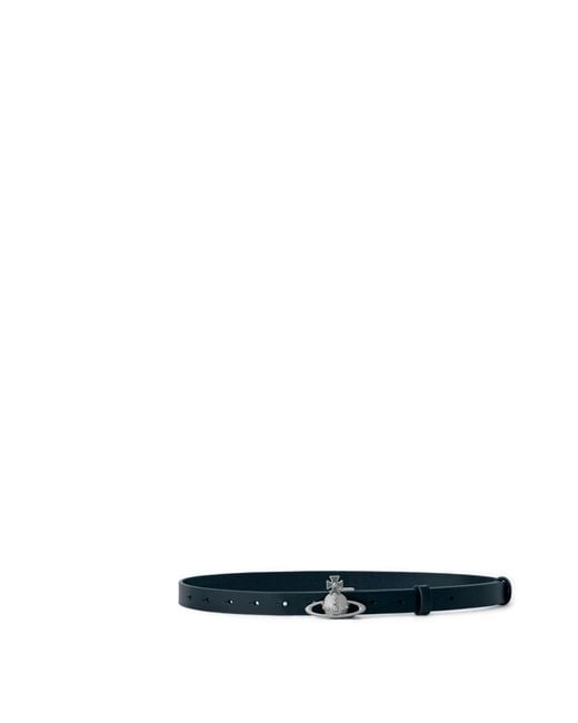 Vivienne Westwood White Small Orb Buckle Belt