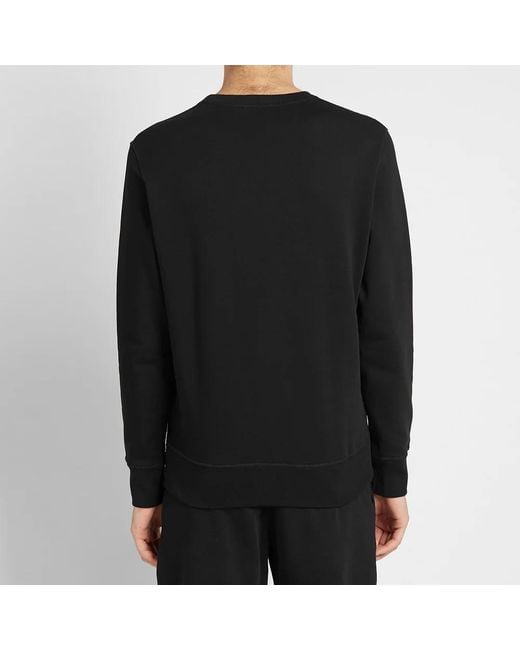 McQueen Black Round Collar Long Sleeve Sweater for men