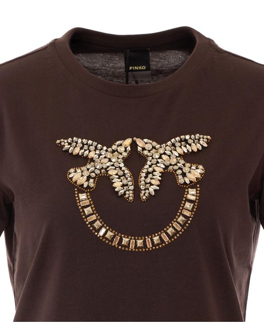 Pinko Brown Short-Sleeved T-Shirt