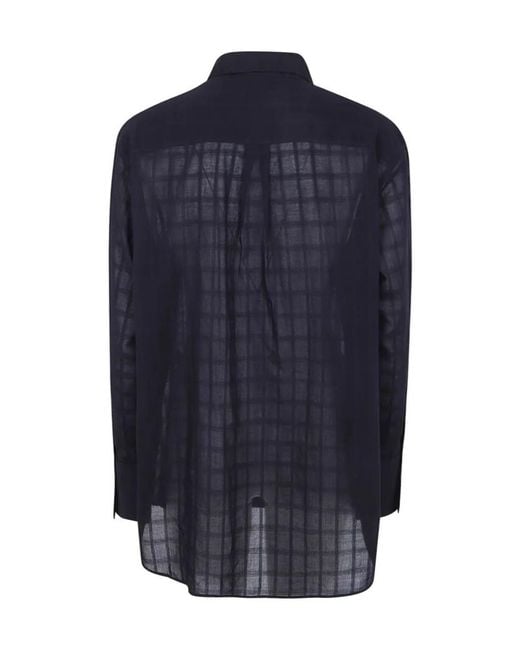 Aspesi Blue Sheer Check Classic Shirt