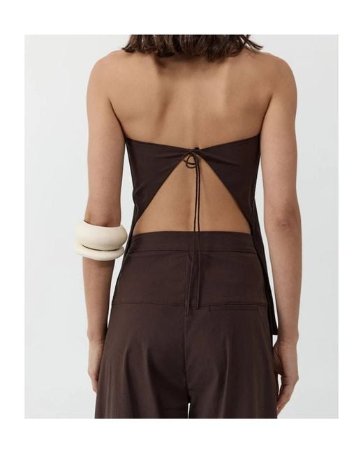 St. Agni Brown Sleeveless Top