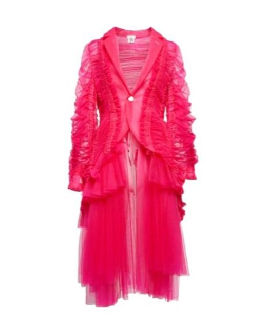 Comme des Garçons Pink Ruched Tulle Blazer Dress