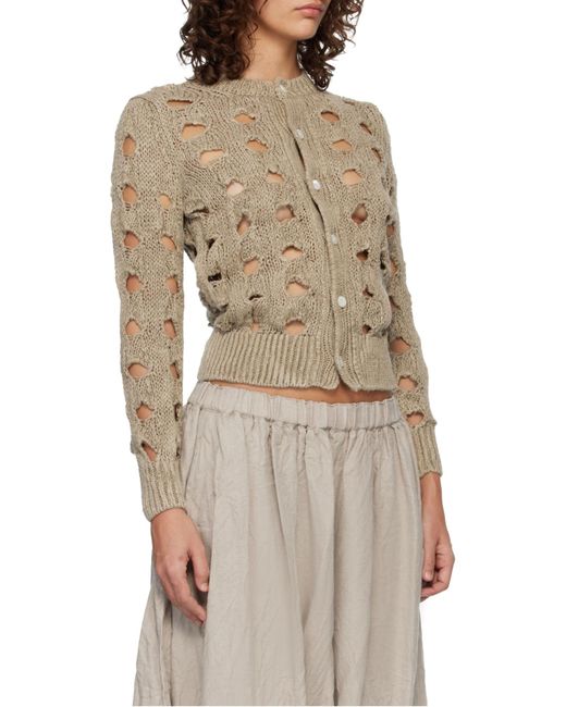 Comme des Garçons Gray Crew Neck Long-Sleeved Knitwear
