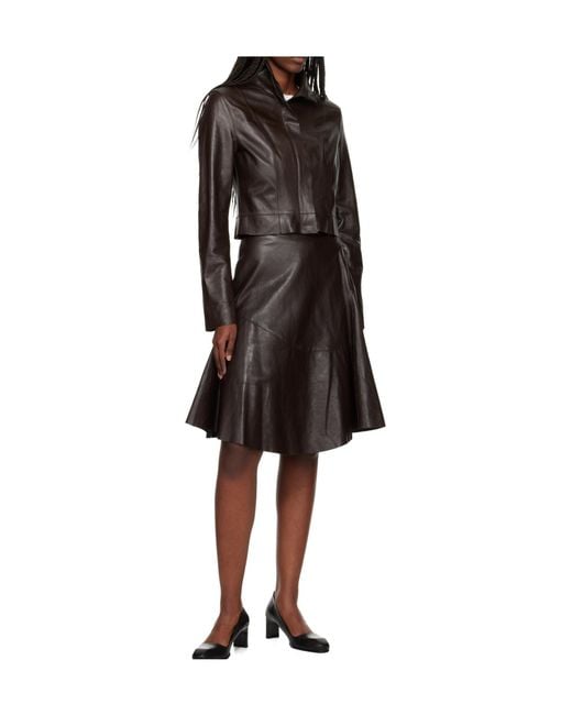 Our Legacy Black Waltz Leather Midi Skirt