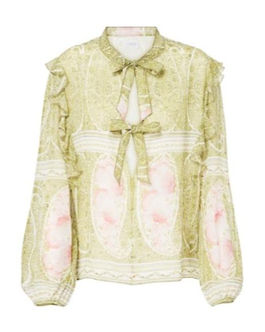 Giambattista Valli Yellow Printed Silk Georgette Blouse
