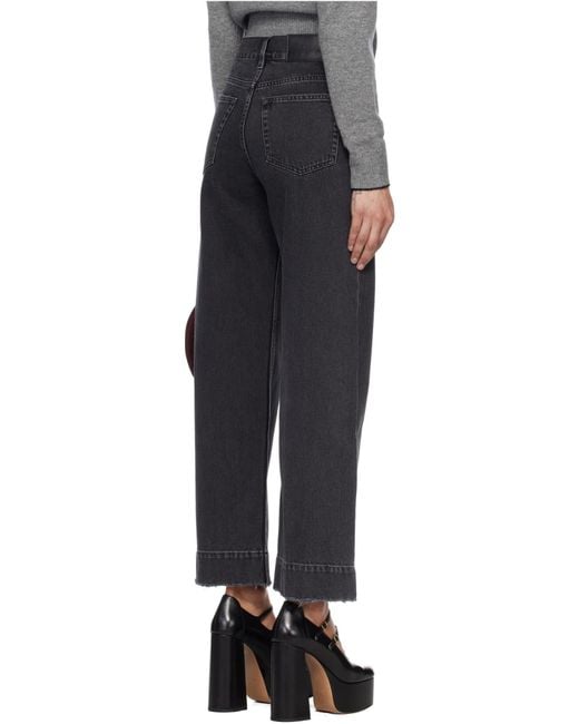 Chloé Blue Chloé High-Waisted Cropped Jeans