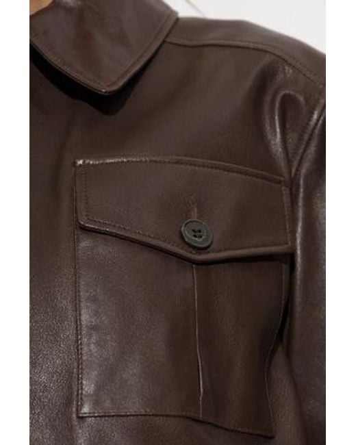 Arma Brown Zafira Cropped Leather Jacket