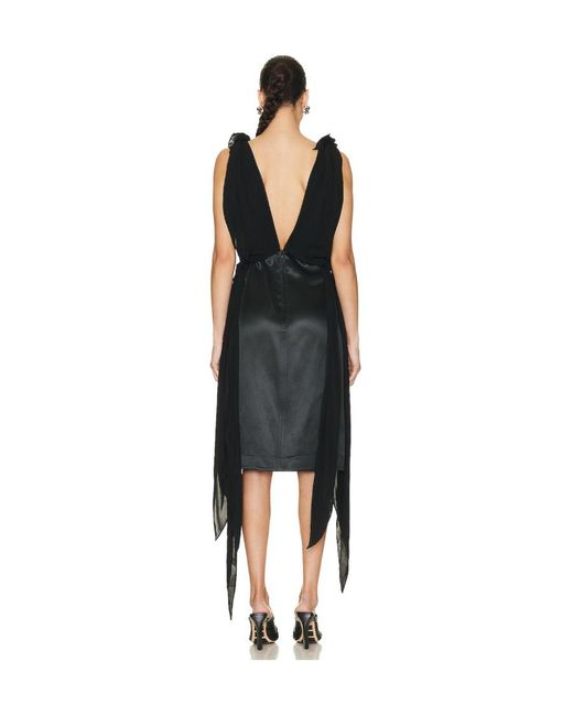 Bottega Veneta Black Fluid Midi Dress