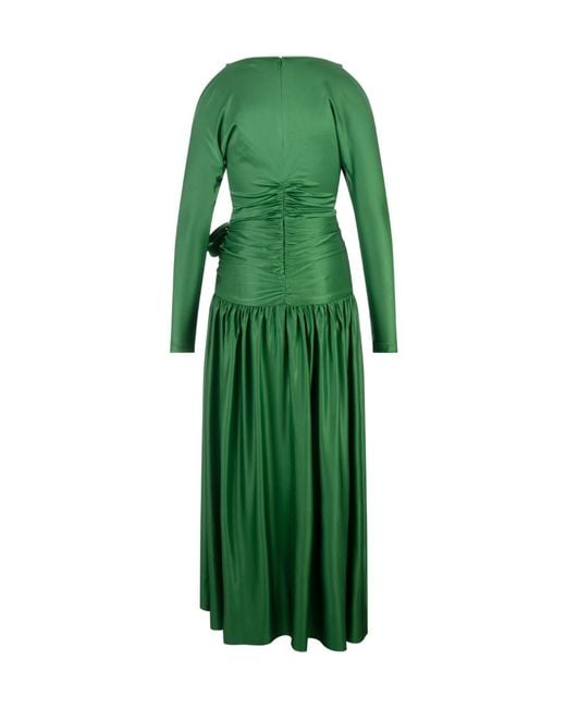 Rabanne Green Rabanne Gathered Bow Gown