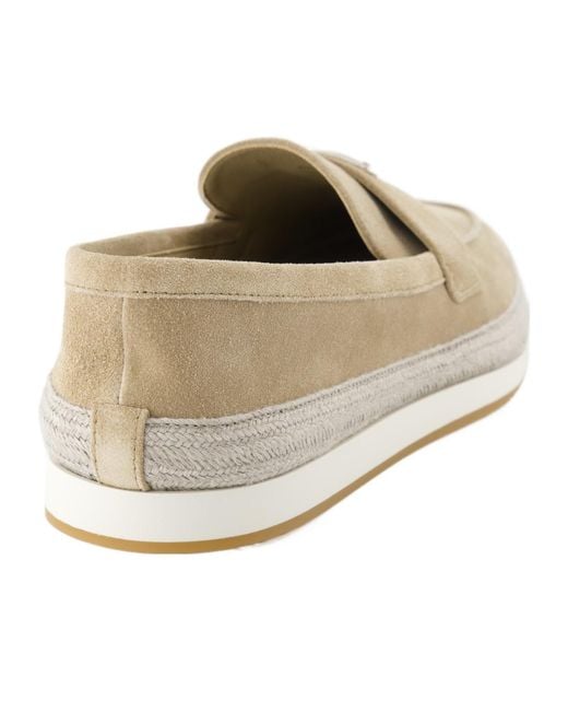 Prada White Round Head Loafer Shoes for men