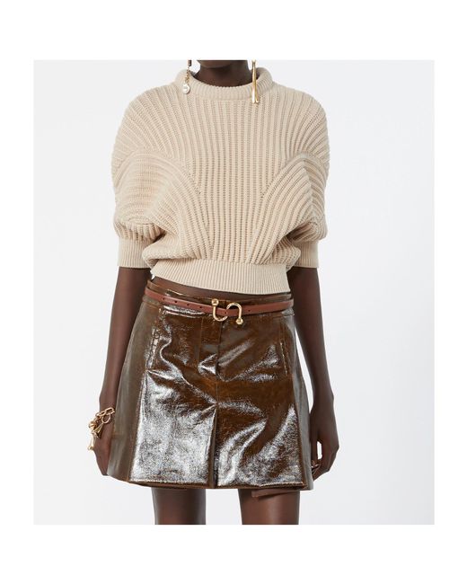 Sportmax Natural Fatti Cropped Knitted Sweater
