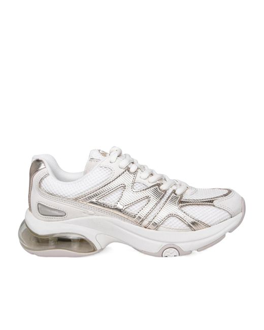 MICHAEL Michael Kors White Logo-Patch Mesh-Panelling Sneakers
