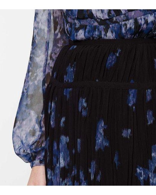Altuzarra Blue Kemmaren High-Rise Midi Skirt