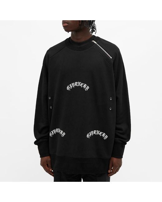 Givenchy Black Metallic Detailed Oversized Sweatshirt for men
