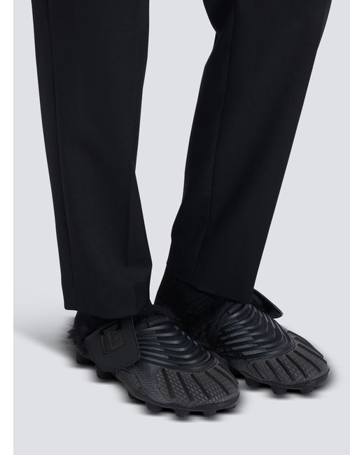 Balmain Brown Half Time Faux Fur-Lined Mules for men