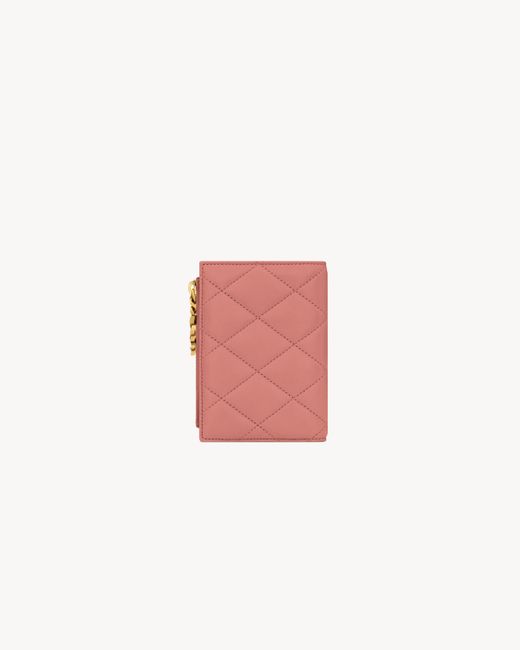 Saint Laurent Pink Bijou Leather Wallet