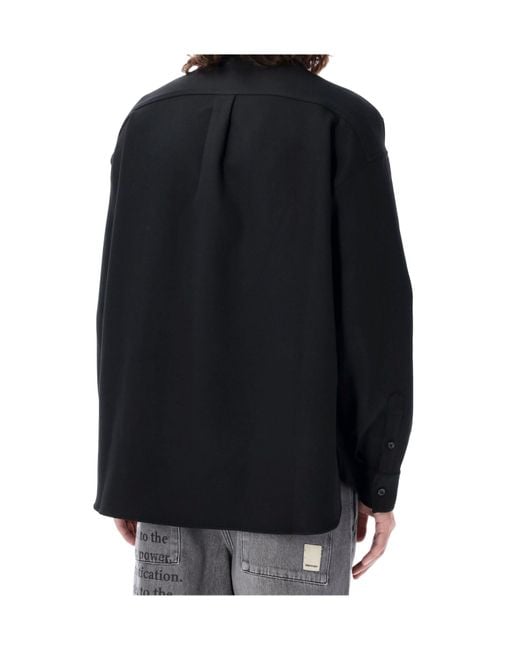 Emporio Armani Black Logo-Tag Long-Sleeved Polo Shirt for men