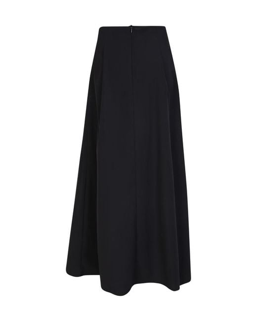 Herno Black Flared Maxi Skirt