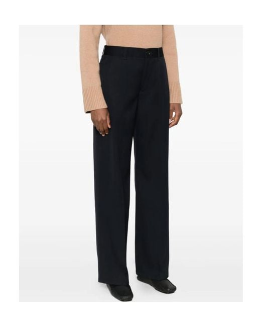 Jil Sander Blue Button-Fastening Trousers