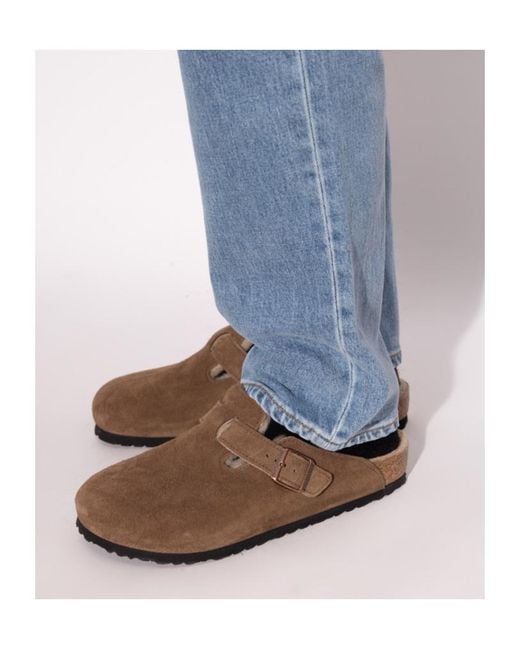 Birkenstock Brown Boston Shearling Mules for men