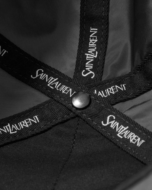 Saint Laurent Black Logo Embroidered Baseball Cap