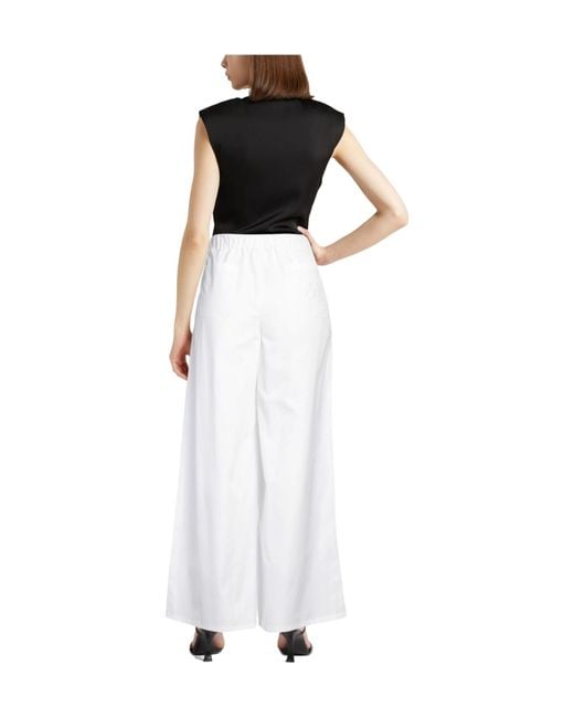 Max Mara White Plain Colour Casual Trousers