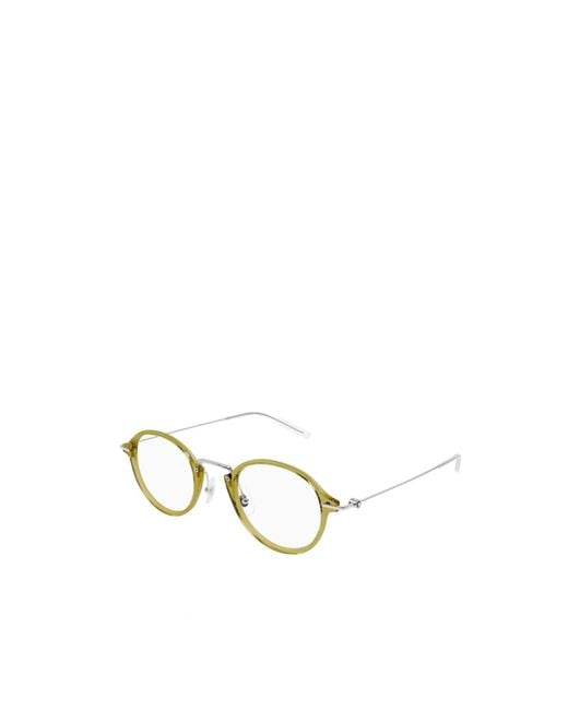 Montblanc Metallic Eyewear Panthos Frame Glasses for men