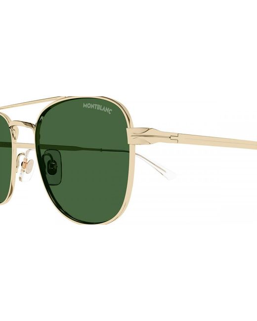 Montblanc Metallic Eyewear Double Bridge Pilot Frame Sunglasses for men