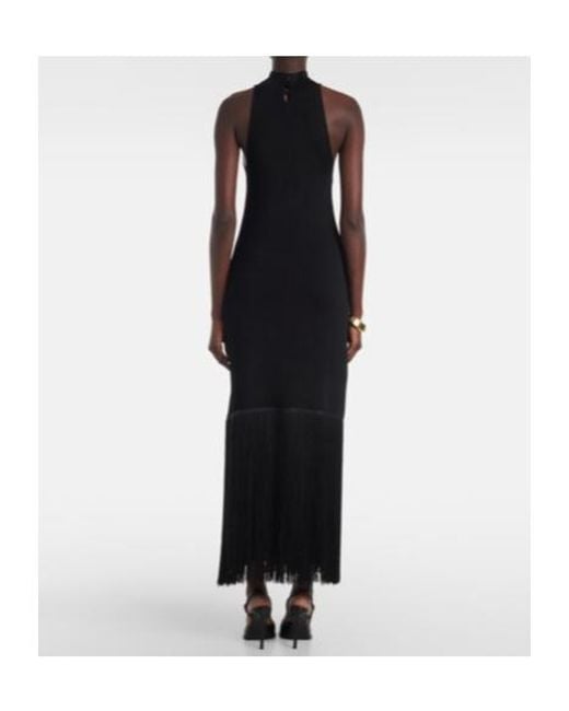Altuzarra Black Cash Fringed Maxi Dress