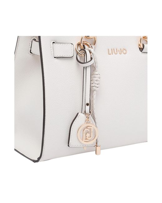 Liu Jo White Zipped Top Handle Tote Bag