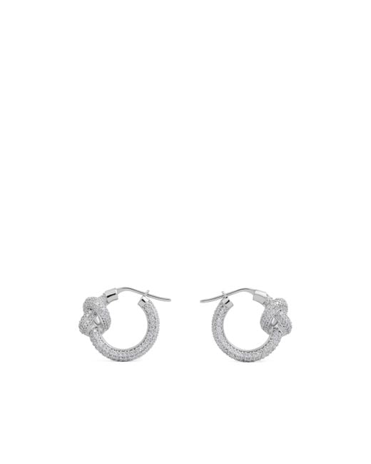 Céline White Knot Sparkle Hoops