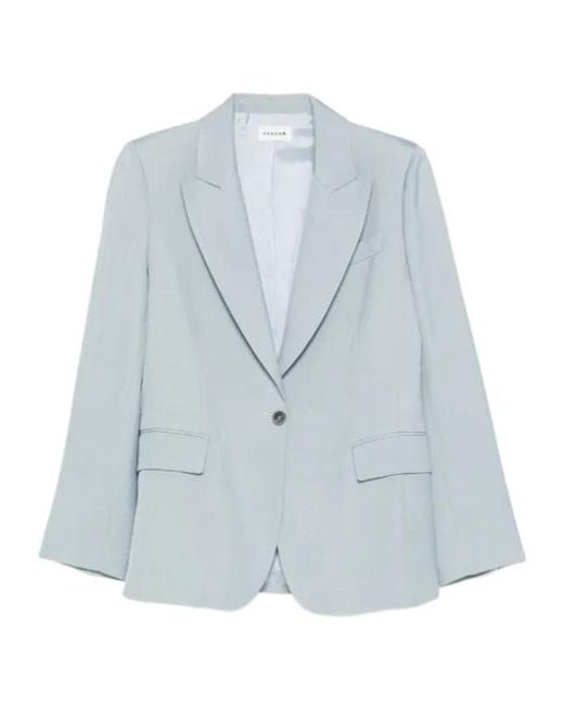 P.A.R.O.S.H. Blue Notched Single-Breasted Blazer