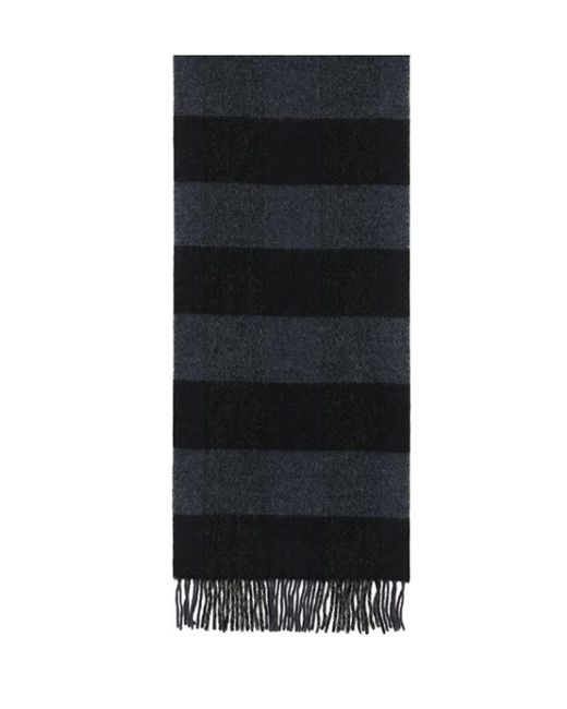Lanvin Black Striped Fringed Scarf for men