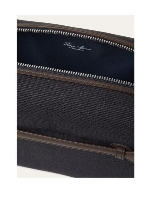 Loro Piana Black Medium Extra Travel Pouch for men