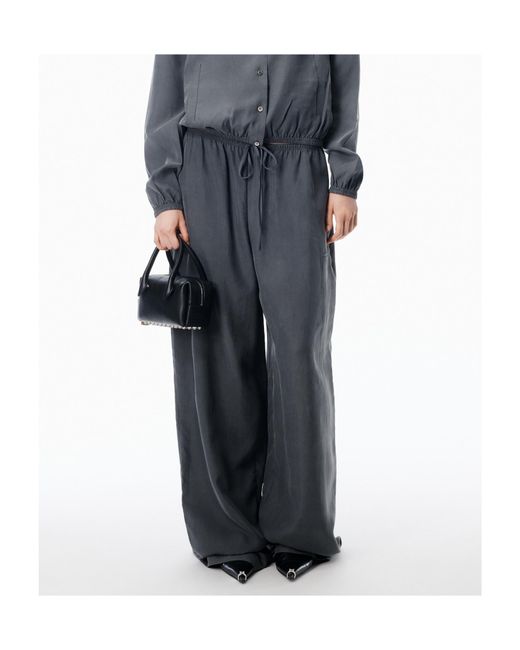 Alexander Wang Blue Mid-Rise Wide Leg Trackpants