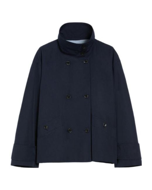 iBlues Blue A-Line Trench Coat