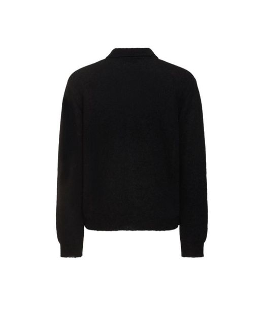 Our Legacy Black Ribcollar Knit Sweater for men